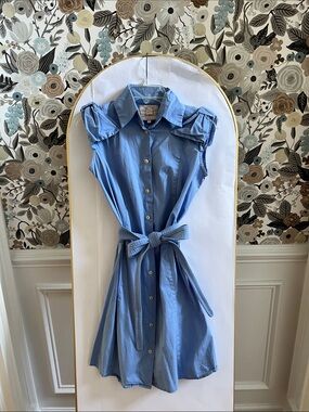 Bell by Alicia Bell Button-Front Shirt Dress with Tie Waist -bows on shoulders